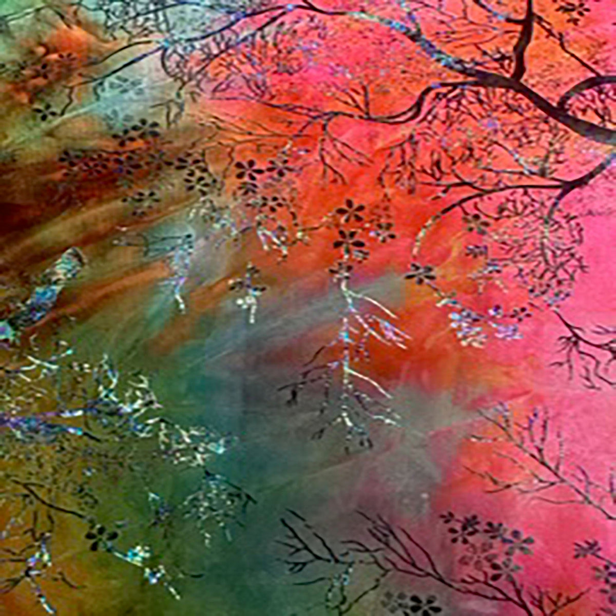 Velvet Tie-Dye Blossom Print Stretch Polyester Fabric | Spandex Palace