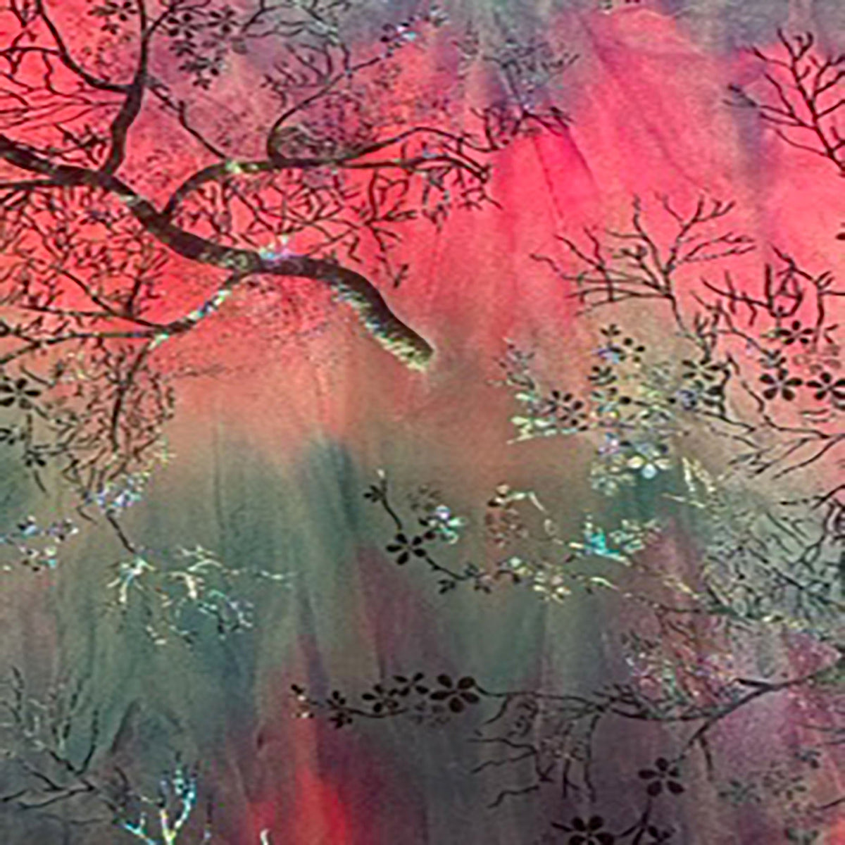 Velvet Tie-Dye Blossom Print Stretch Polyester Fabric | Spandex Palace