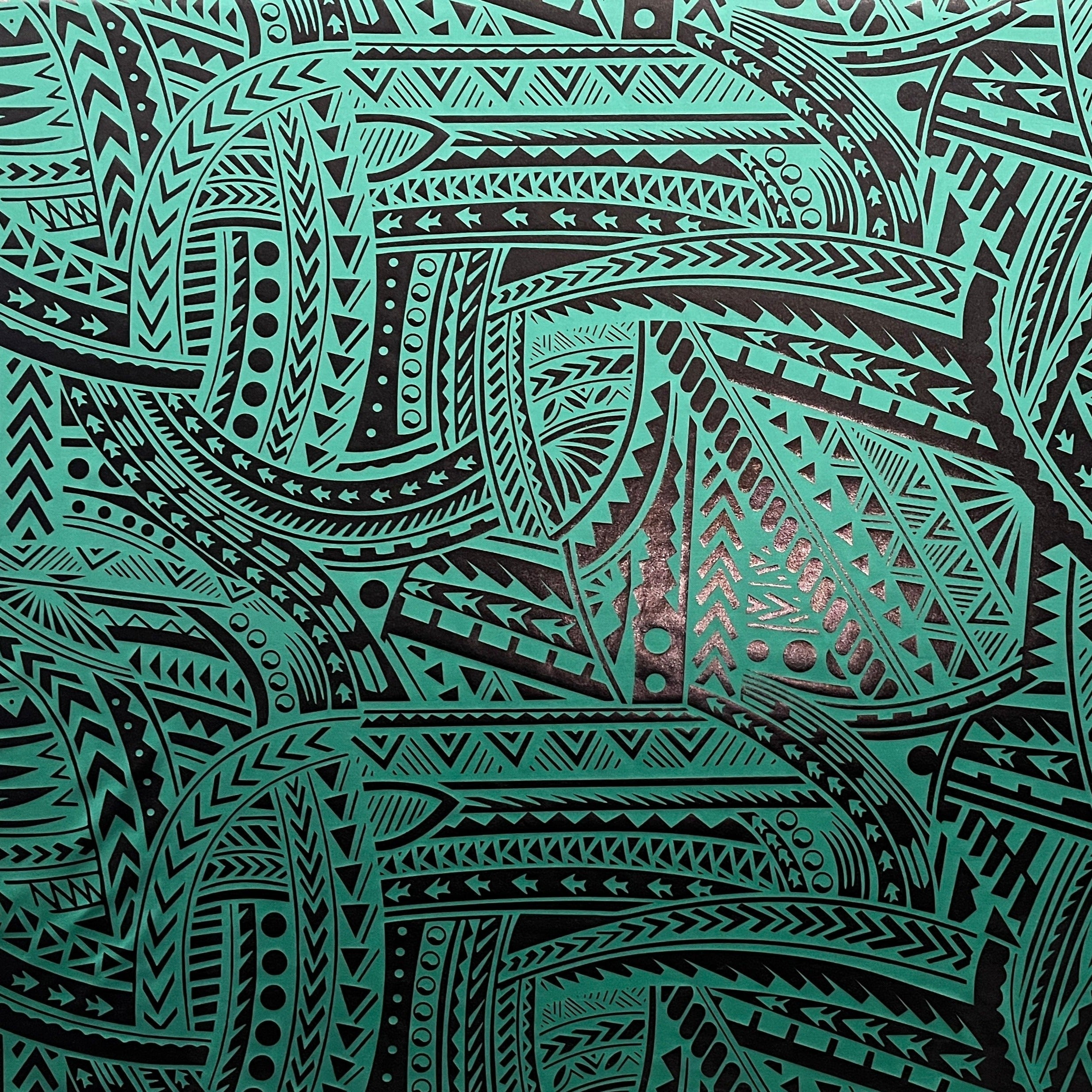 Traditional Polynesian Tattoo design Polyester Foil Fabric| Islands Fabric