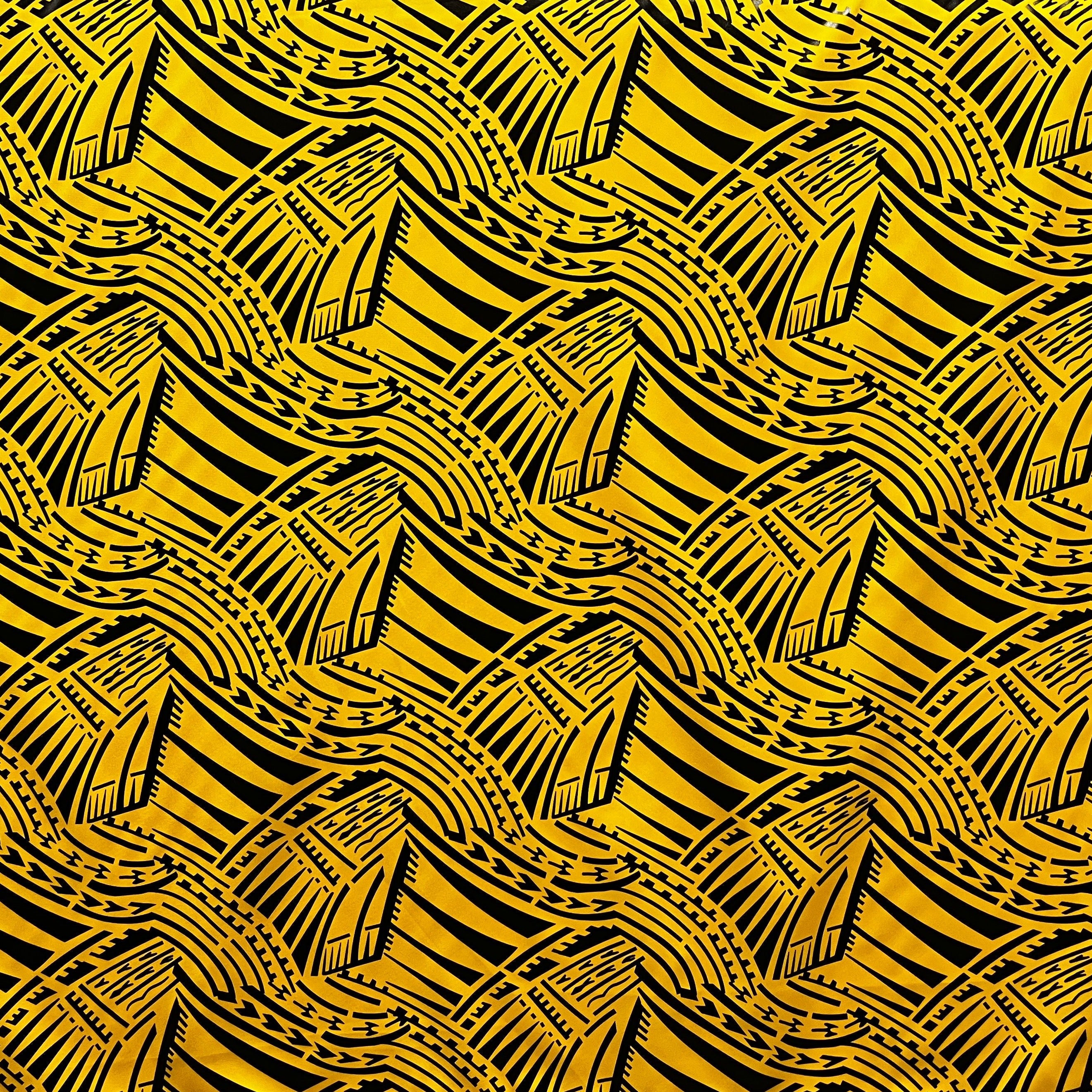 Traditional Polynesian Pattern Polyester Foil Fabric | Islands Fabric