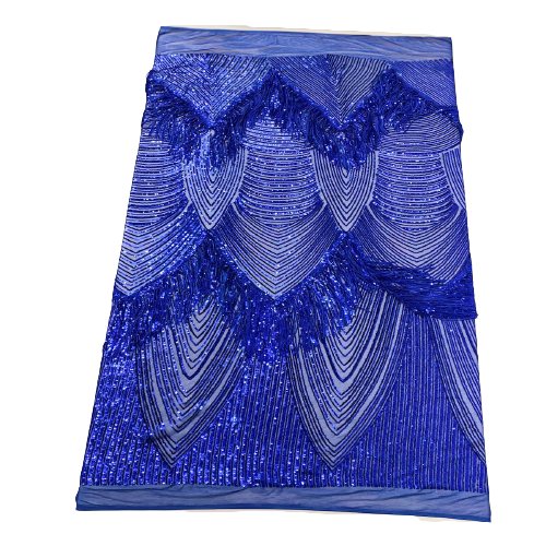Flamingo Fringe Embroidered Stretch Sequin Fabric