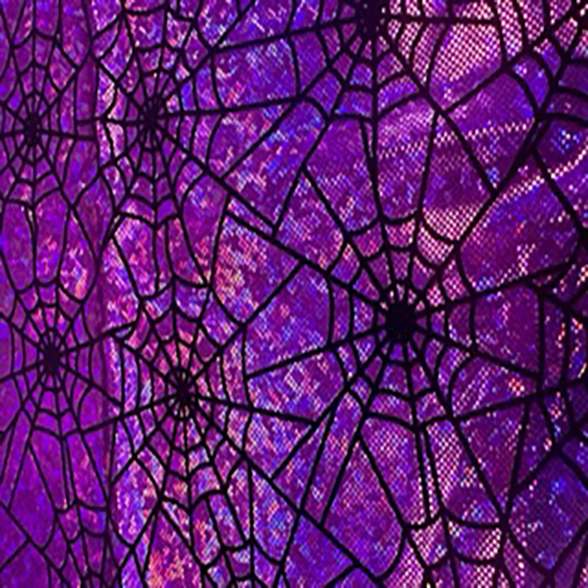 Spider Web Flocked Holo 4-Way Stretch Nylon Fabric| Spandex Palace