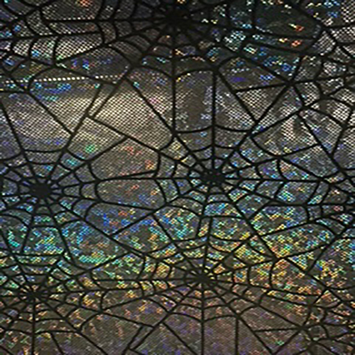 Spider Web Flocked Holo 4-Way Stretch Nylon Fabric| Spandex Palace