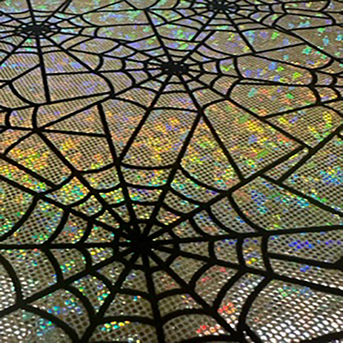 Spider Web Flocked Holo 4-Way Stretch Nylon Fabric| Spandex Palace