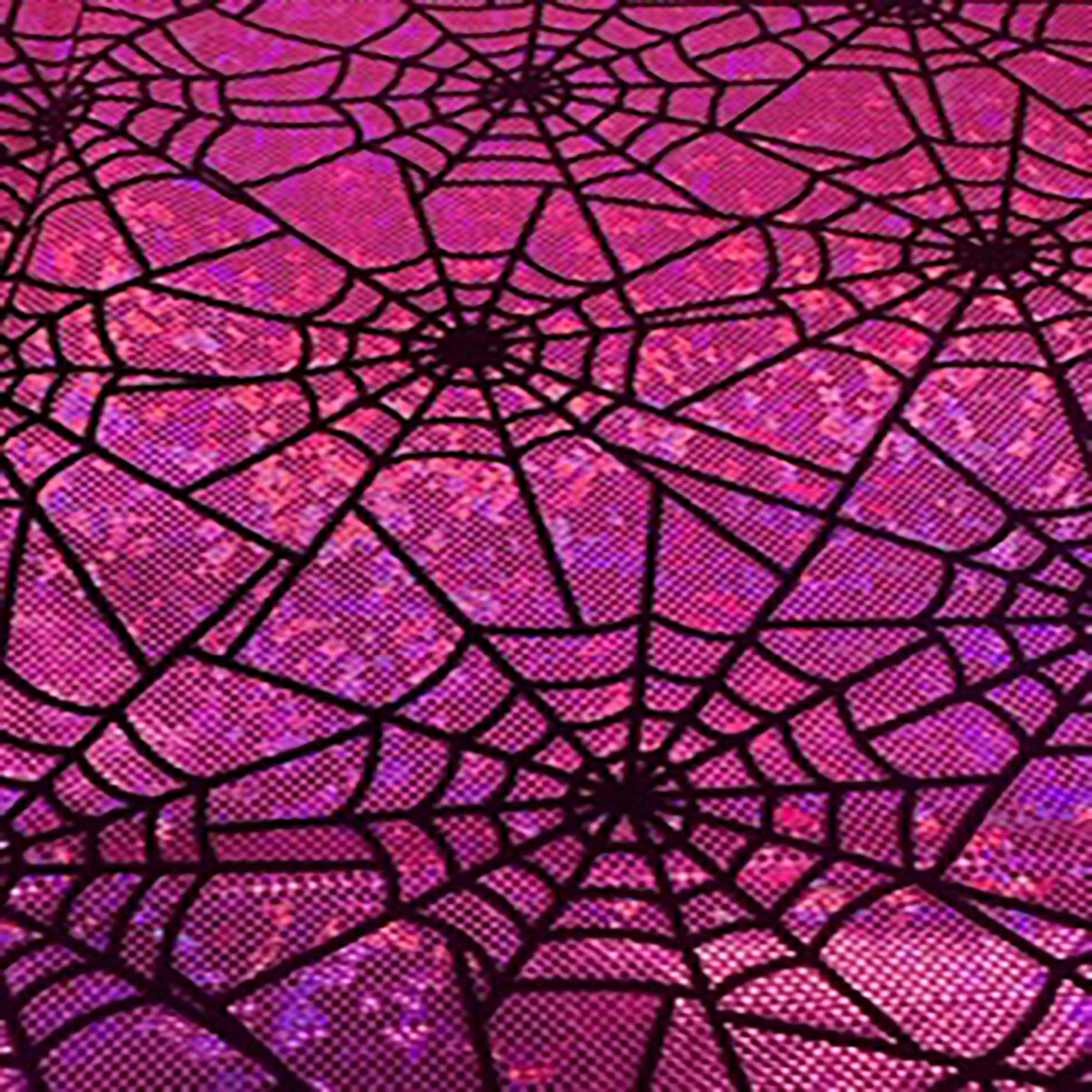 Spider Web Flocked Holo 4-Way Stretch Nylon Fabric| Spandex Palace
