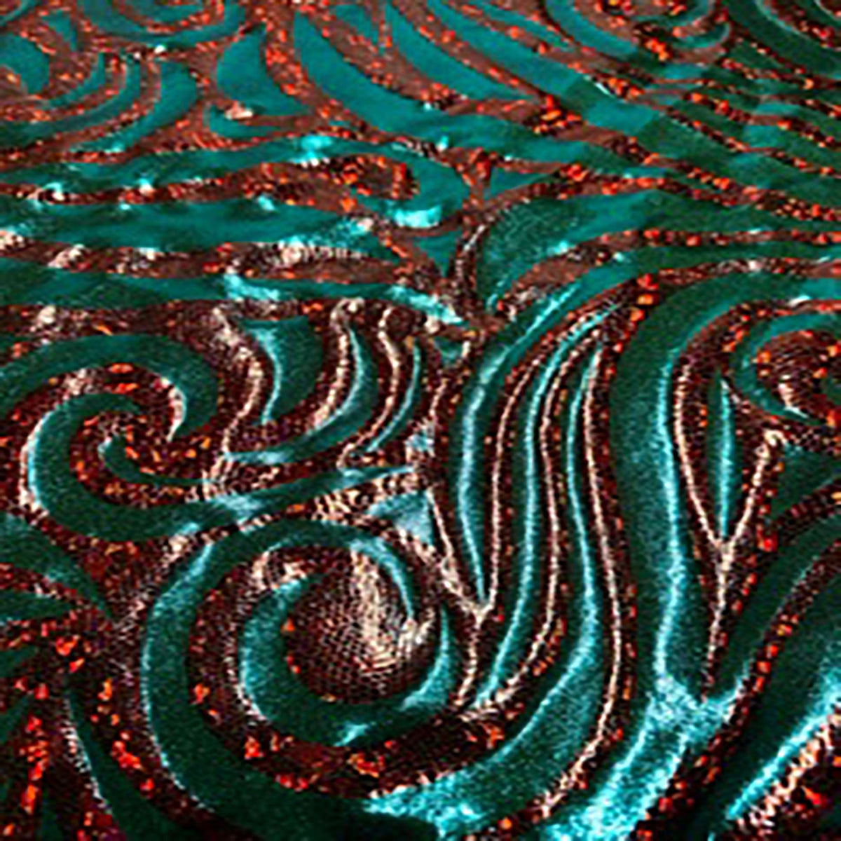 Stellar 4-Way Paisley Foggy Foil Nylon Spandex Fabric | Spandex Palace