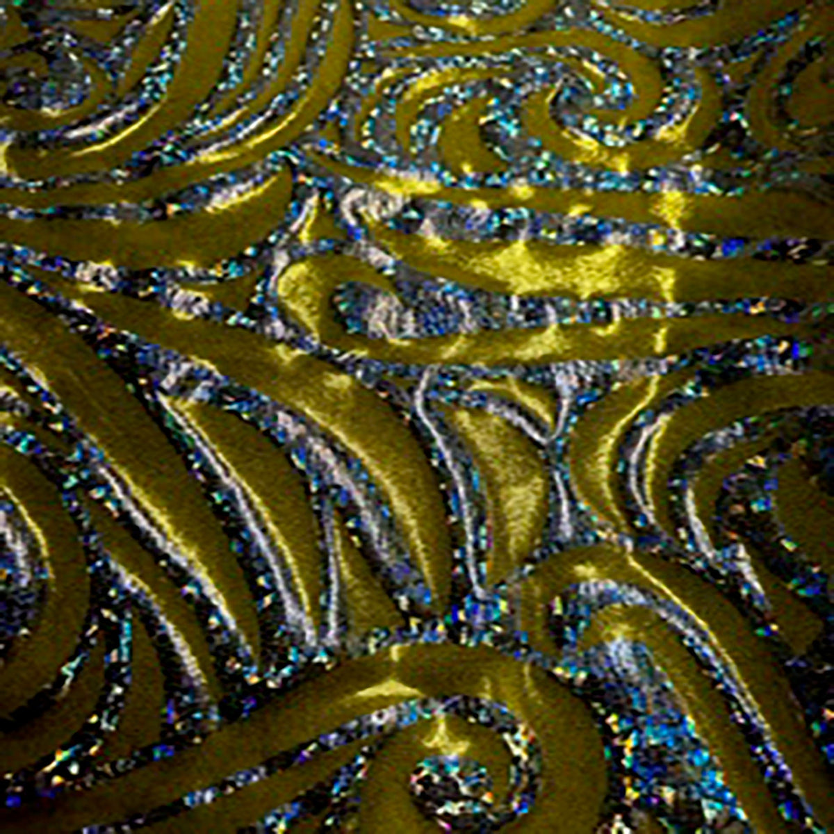 Stellar 4-Way Paisley Foggy Foil Nylon Spandex Fabric | Spandex Palace