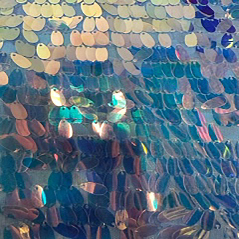 Sequin Dazzling Oval Holographic Poly Mesh Fabric | Spandex Palace