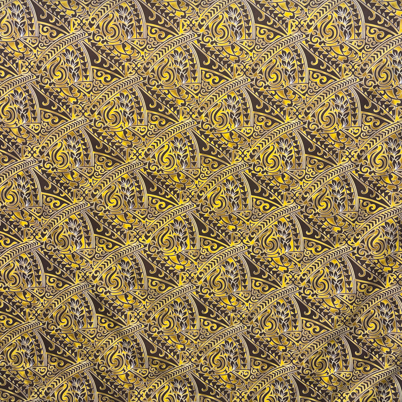 Traditional Polynesian Tattoo Triangle formation Design Poly-Cotton Fabric| Islands Fabric