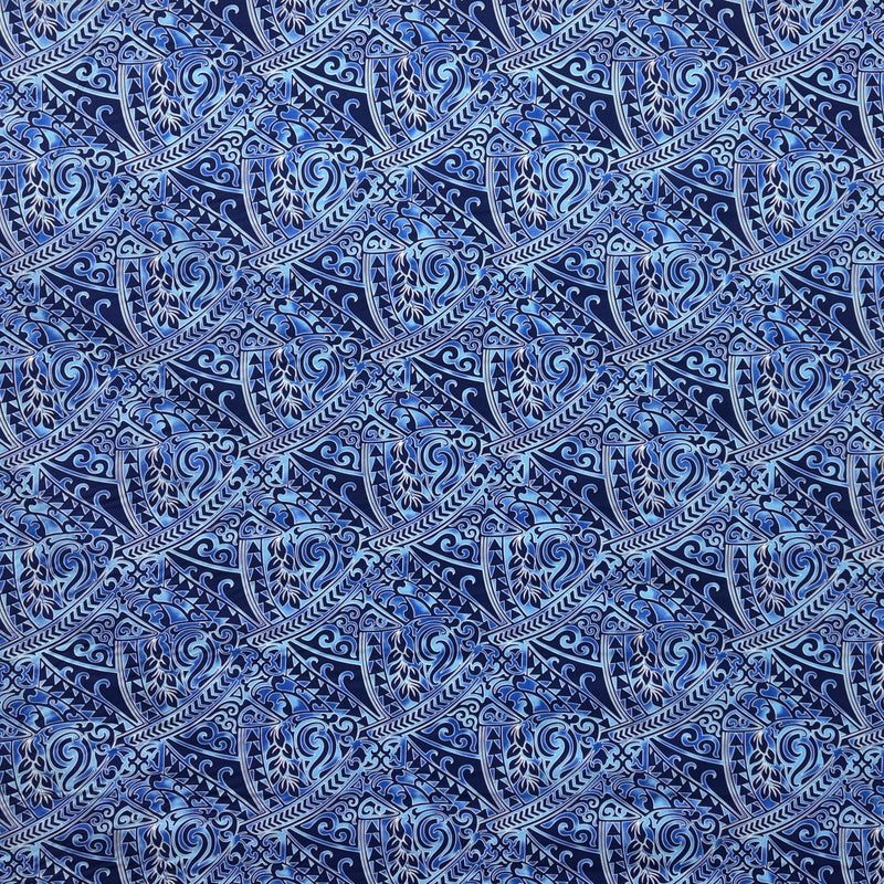 Traditional Polynesian Tattoo Triangle formation Design Poly-Cotton Fabric| Islands Fabric