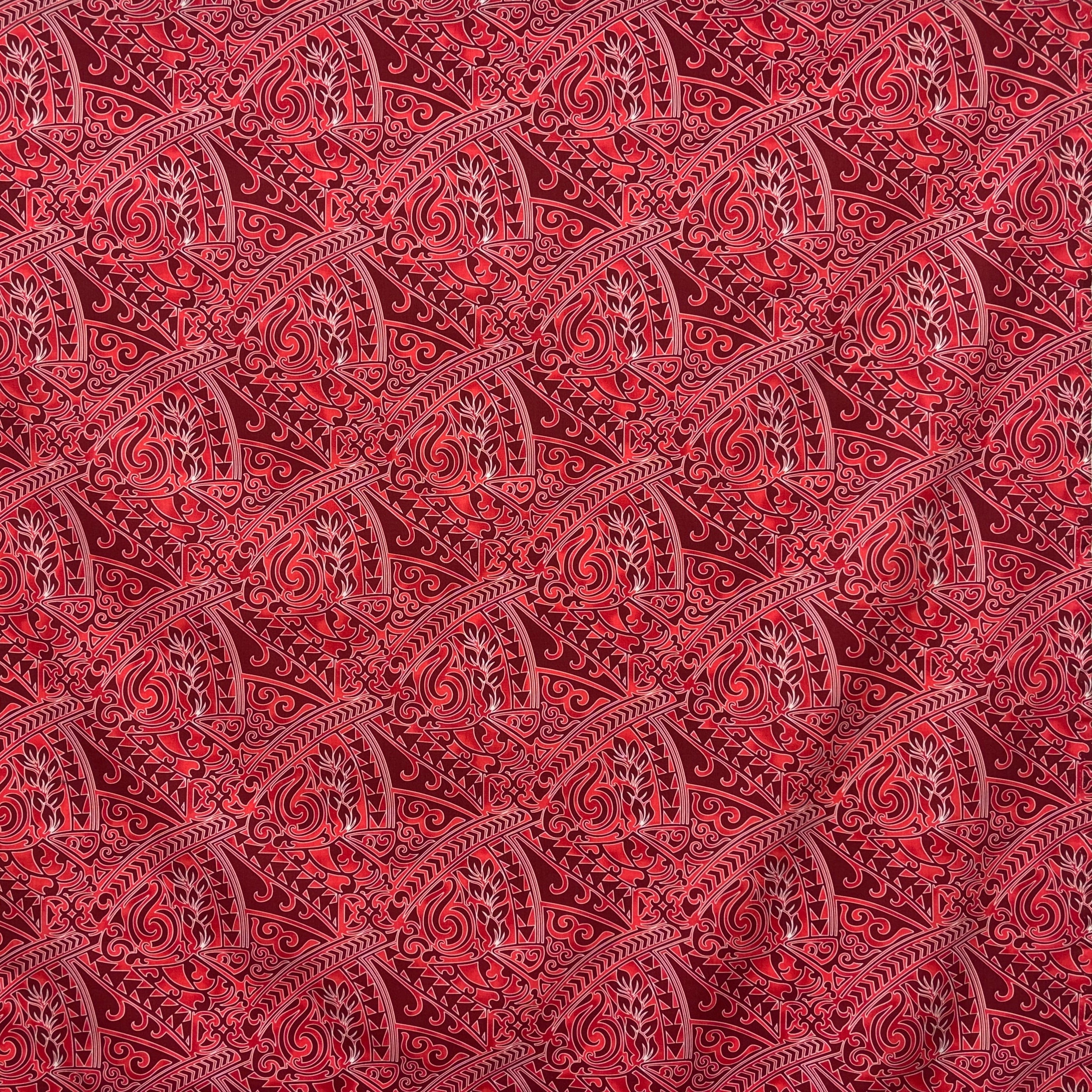 Traditional Polynesian Tattoo Triangle formation Design Poly-Cotton Fabric| Islands Fabric