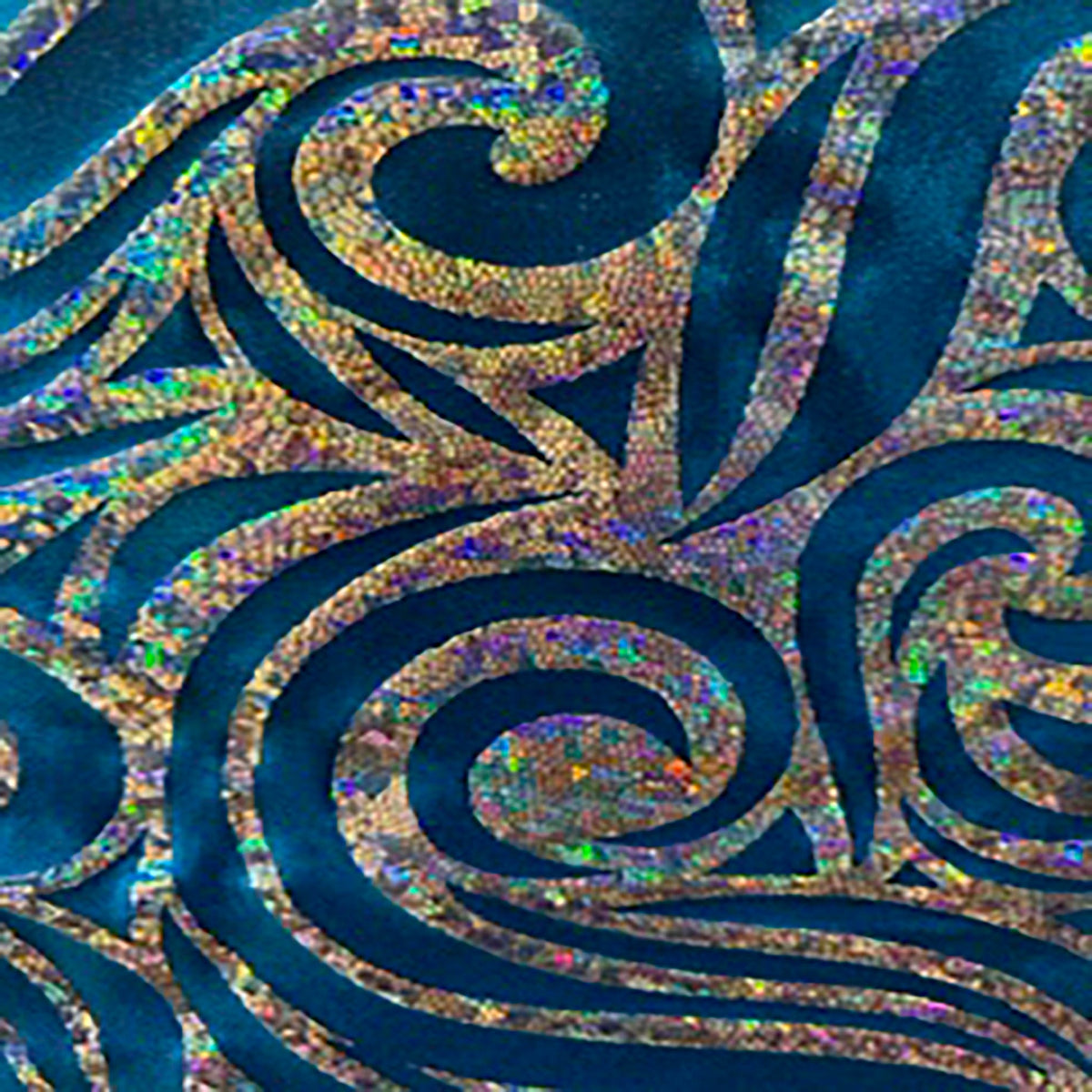 Stellar 4-Way Paisley Foggy Foil Nylon Spandex Fabric | Spandex Palace