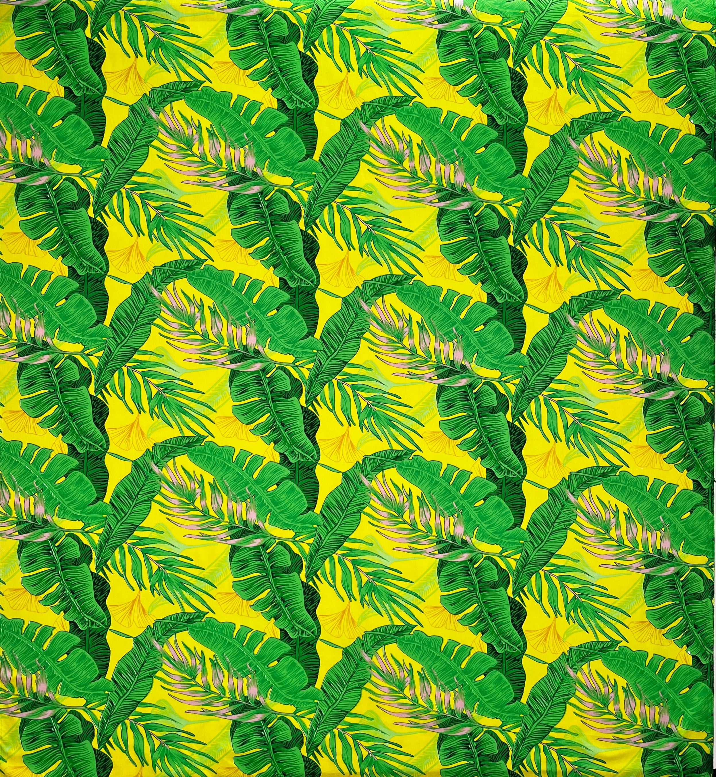 Tropical Leaves All Over design Fabric | Cotton