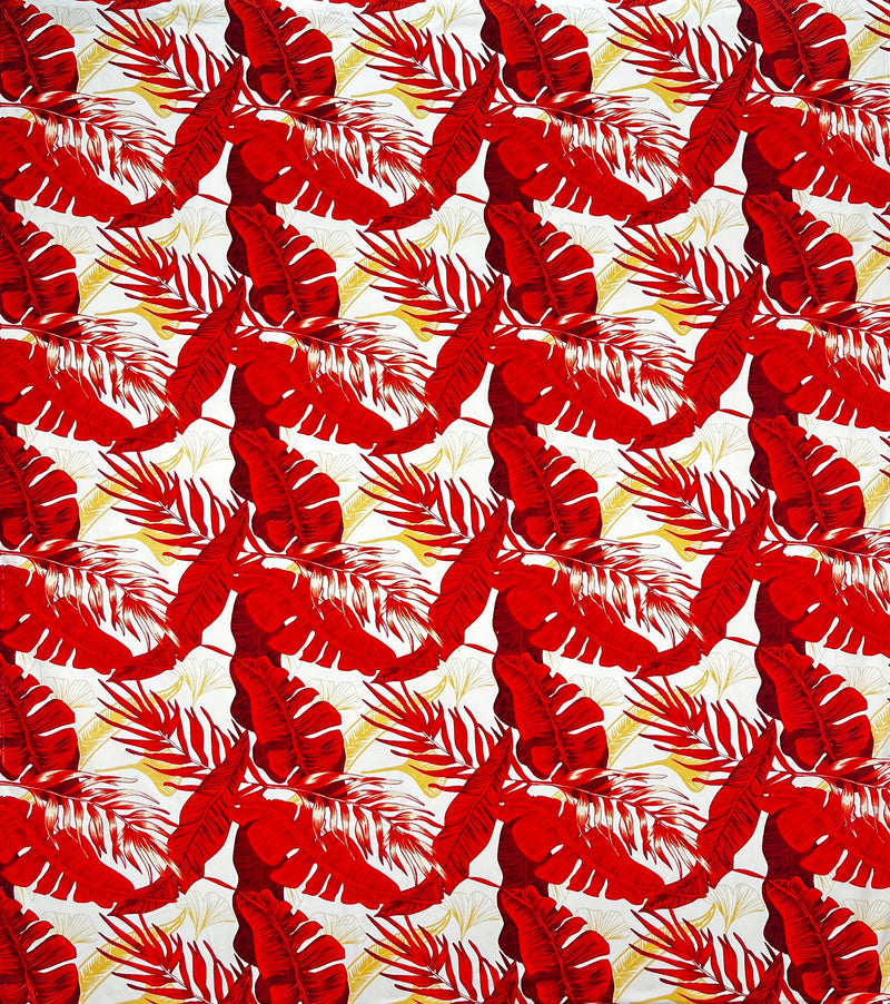 Tropical Leaves All Over design Cotton Fabric | Islands Fabric