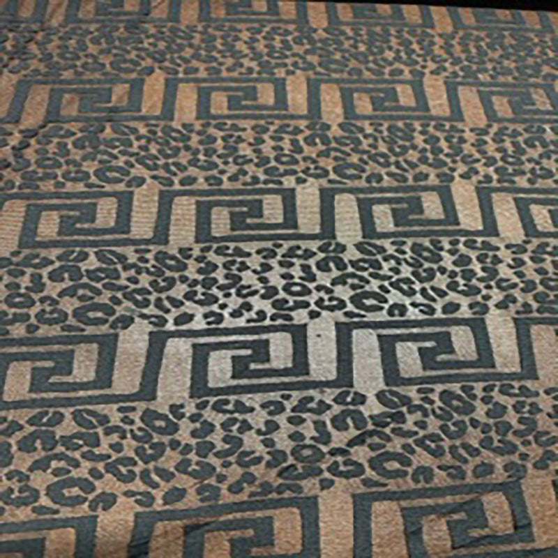 Mesh Geometric Greek Pattern Leopard Burnout Fabric | Spandex Palace