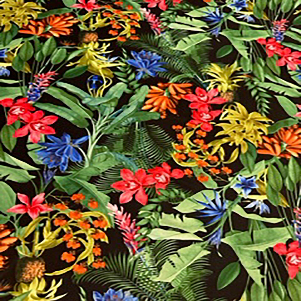 Tropical Jungle Floral Print Poly 4-Way Stretch Fabric| Spandex Palace
