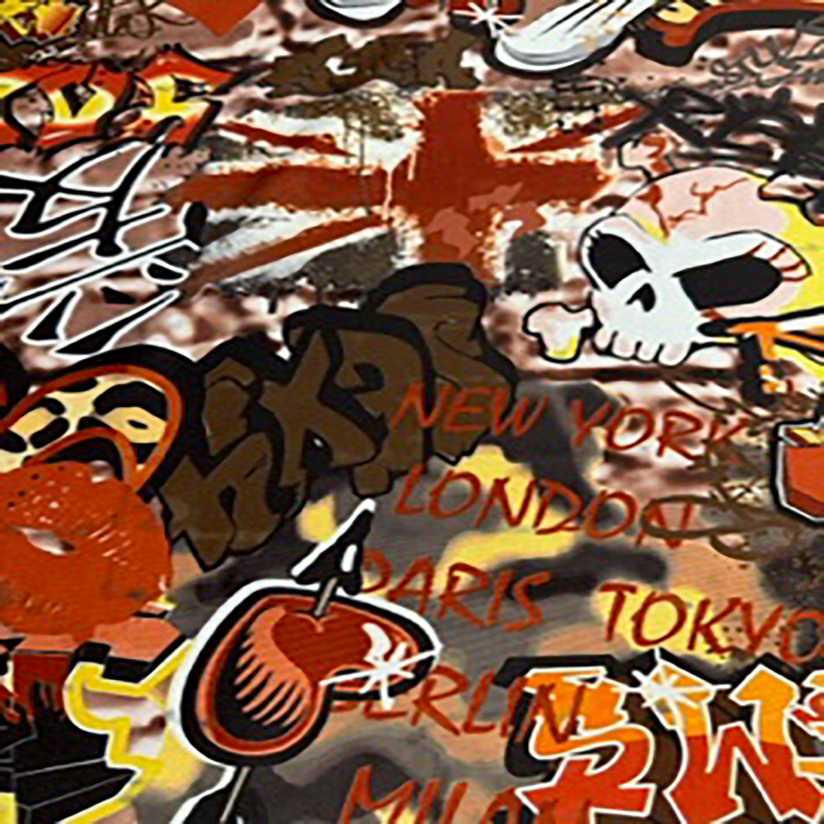 Graffiti  Print 4-Way Polyester Spandex Fabric | Spandex Palace