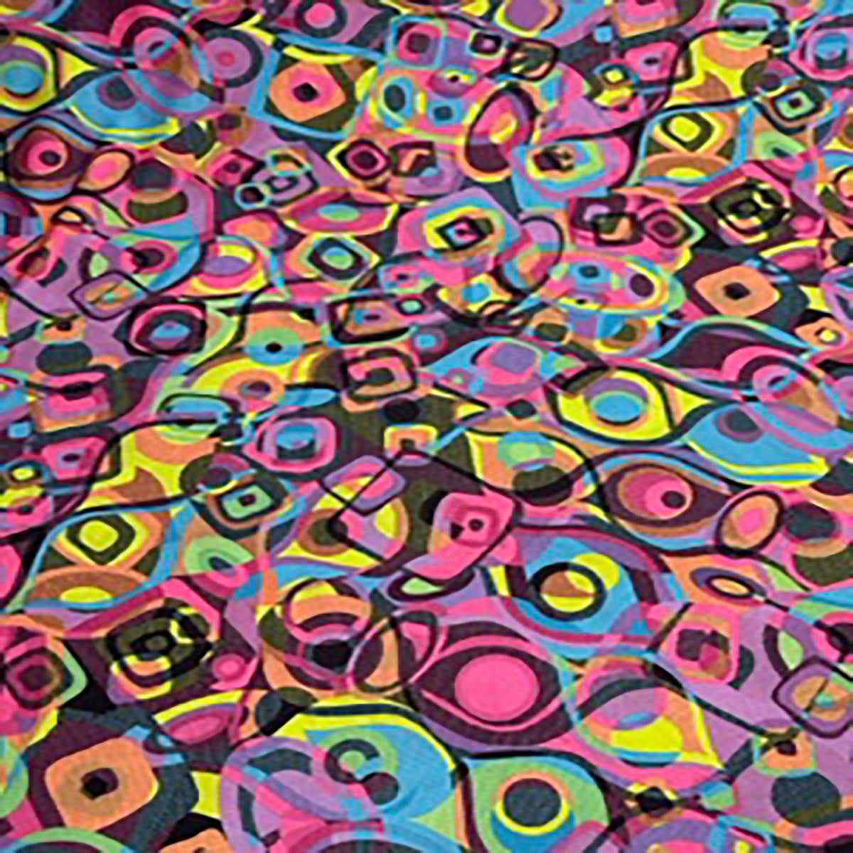 4-Way Geometric Paper Print Polyester Stretch Fabric | Spandex Palace
