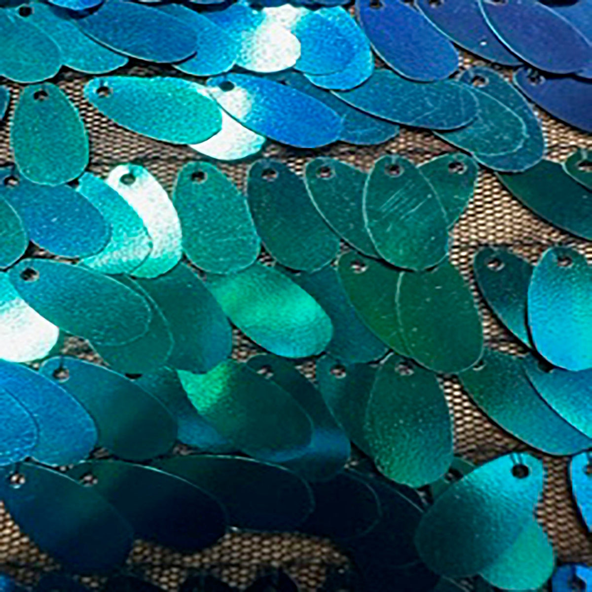 Sequin Dazzling Oval Holographic Poly Mesh Fabric | Spandex Palace