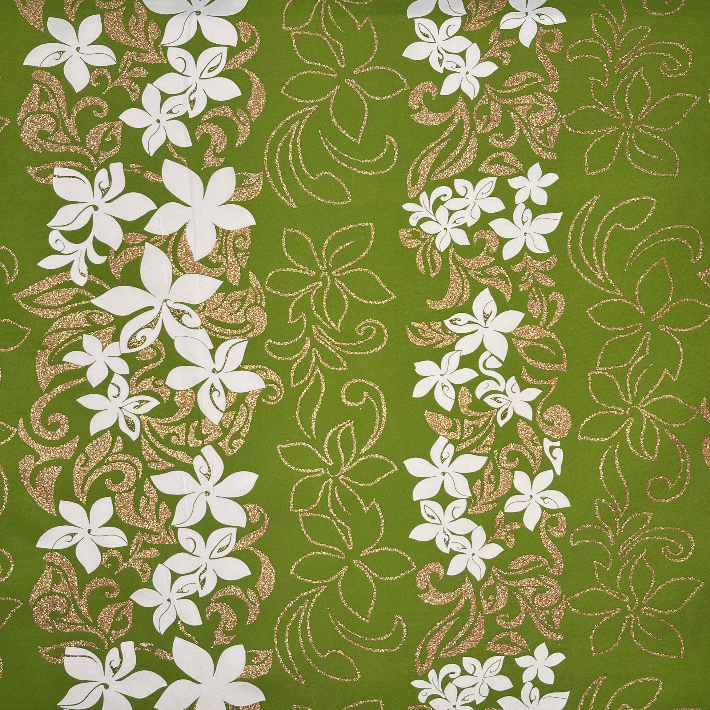 Tiare Garden Glitter Polyester Fabric | Islands Fabric