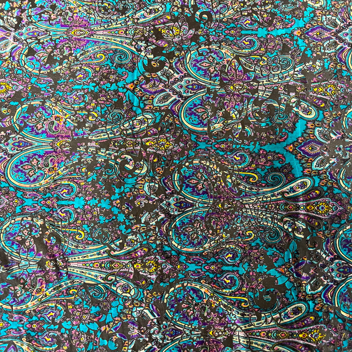 Sur Multicolor Burnout Stretch Velvet Fabric