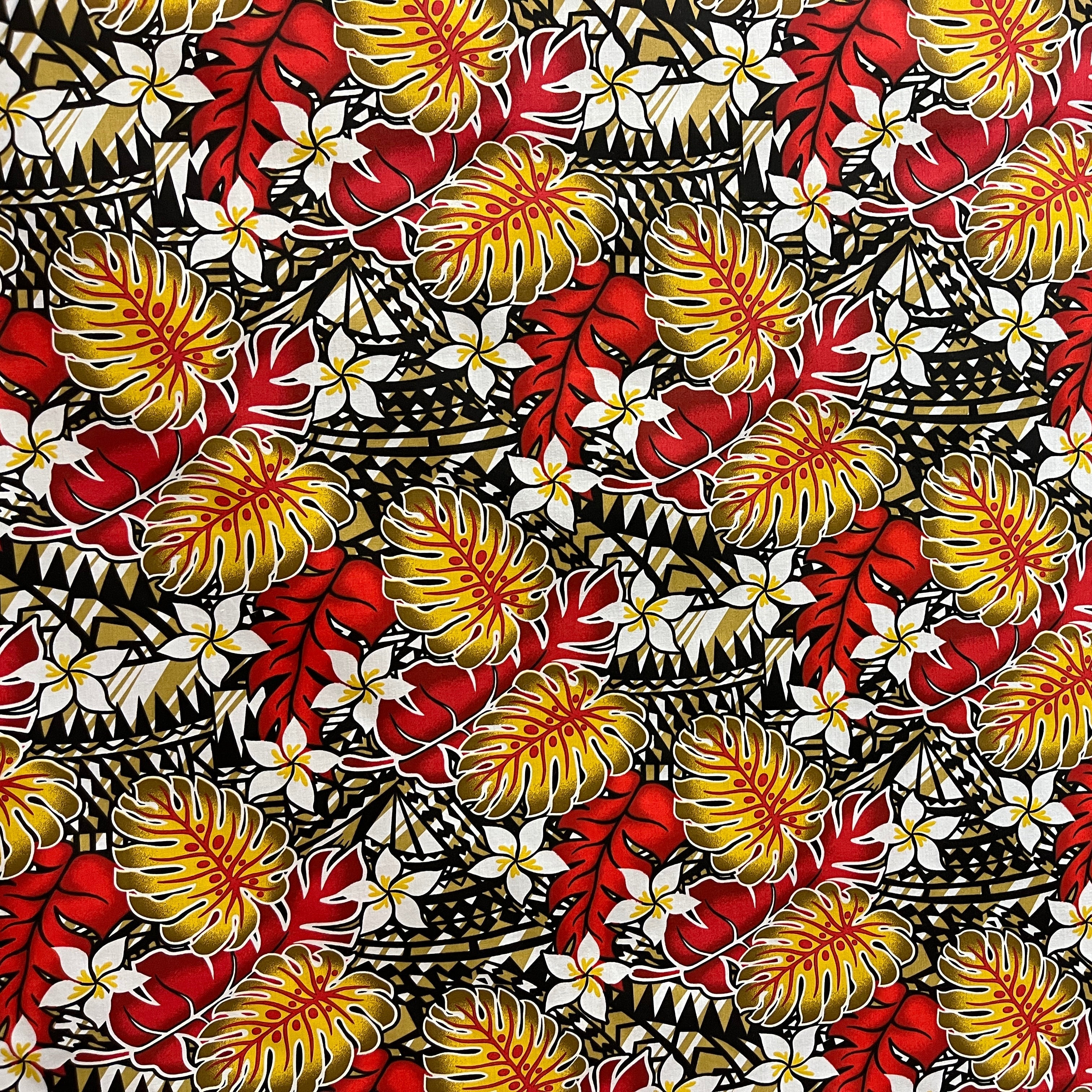 Tiare Split Leaf Monstera Poly-Cotton Fabric | Islands Fabric