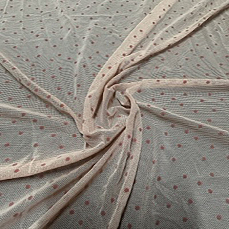 Flocked Dots Random Stretch Mesh Poly Spandex Fabric | Spandex Palace