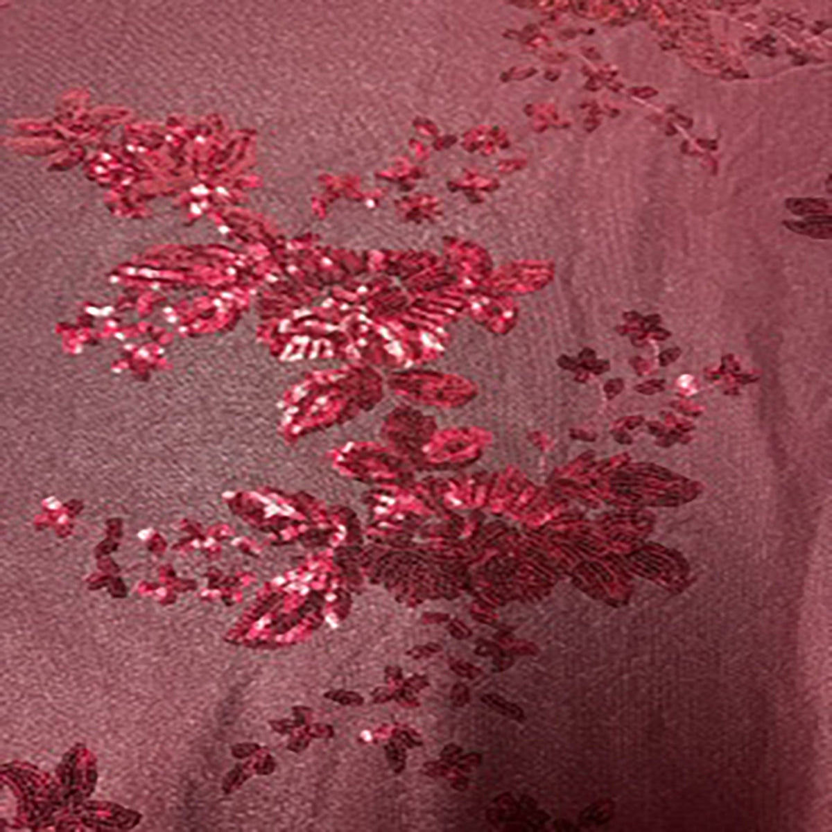 Floral Sequin Elite Embroidery Polyester Fabric | Spandex Palace