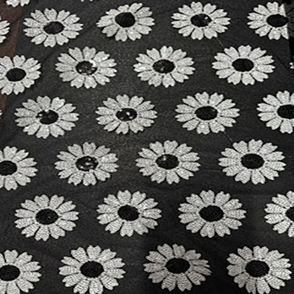 Daisy Sequin Mesh Polyester Fabric | Spandex Palace