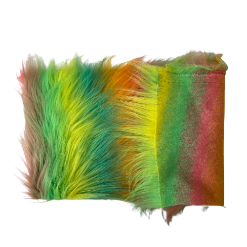 Striped Long Pile Faux Fur Fabric