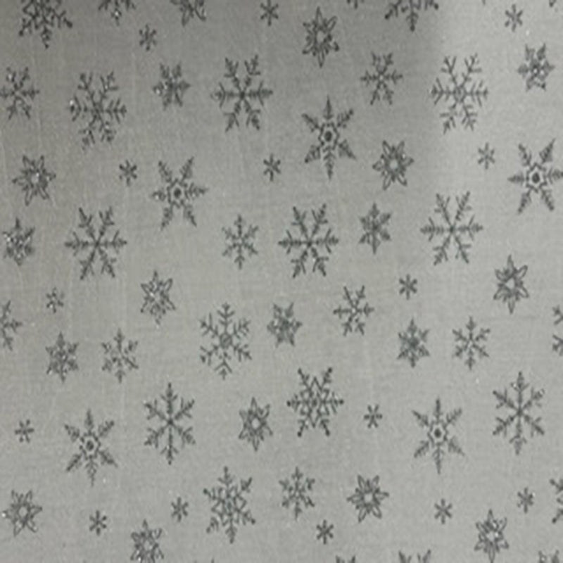 Velvet Snowflake Sparkling Print Poly Stretch Fabric | Spandex Palace