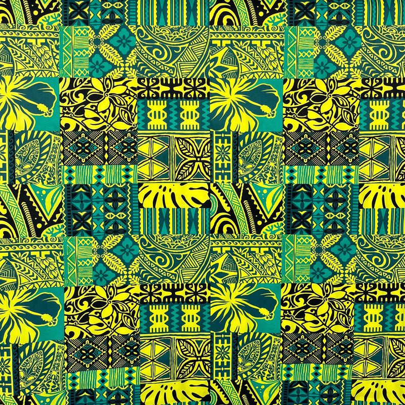 Traditional Polynesian Tapa Design Polyester Fabric # 3 | Islands Fabric