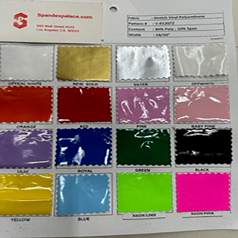 Stretch Solid Polyester Spandex Vinyl Color Card | Spandex Palace