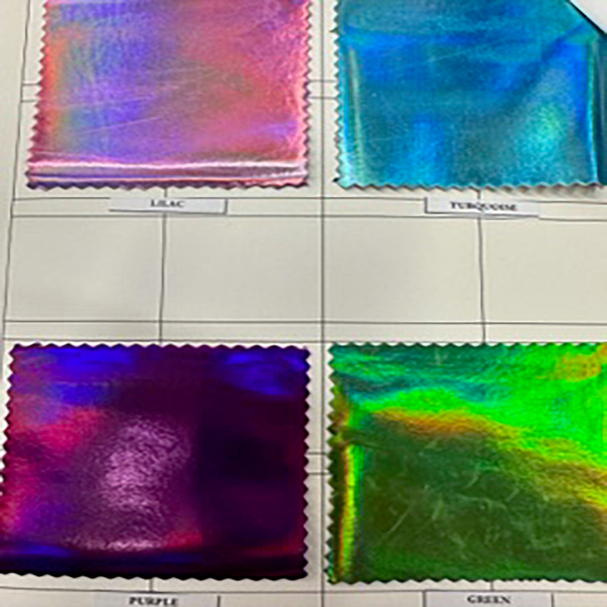 Stretch Polyester Spandex Polyurethane Coated Hologram Color Card | Spandex Palace