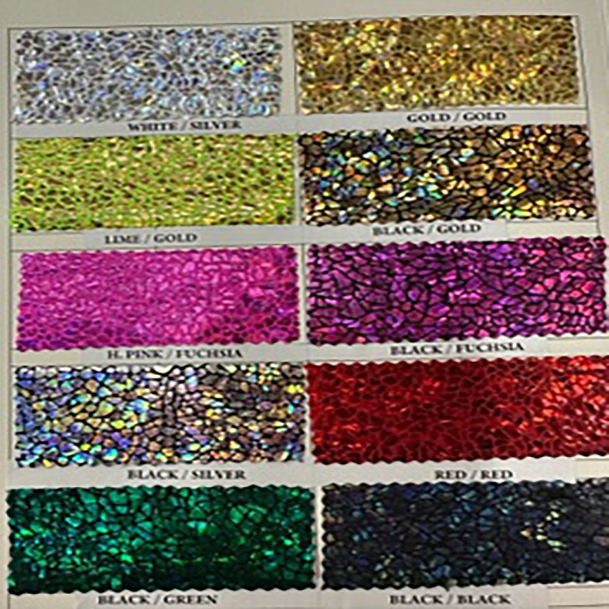 Nylon Spandex Hologram & Illusion Foil Color Card | Spandex Palace
