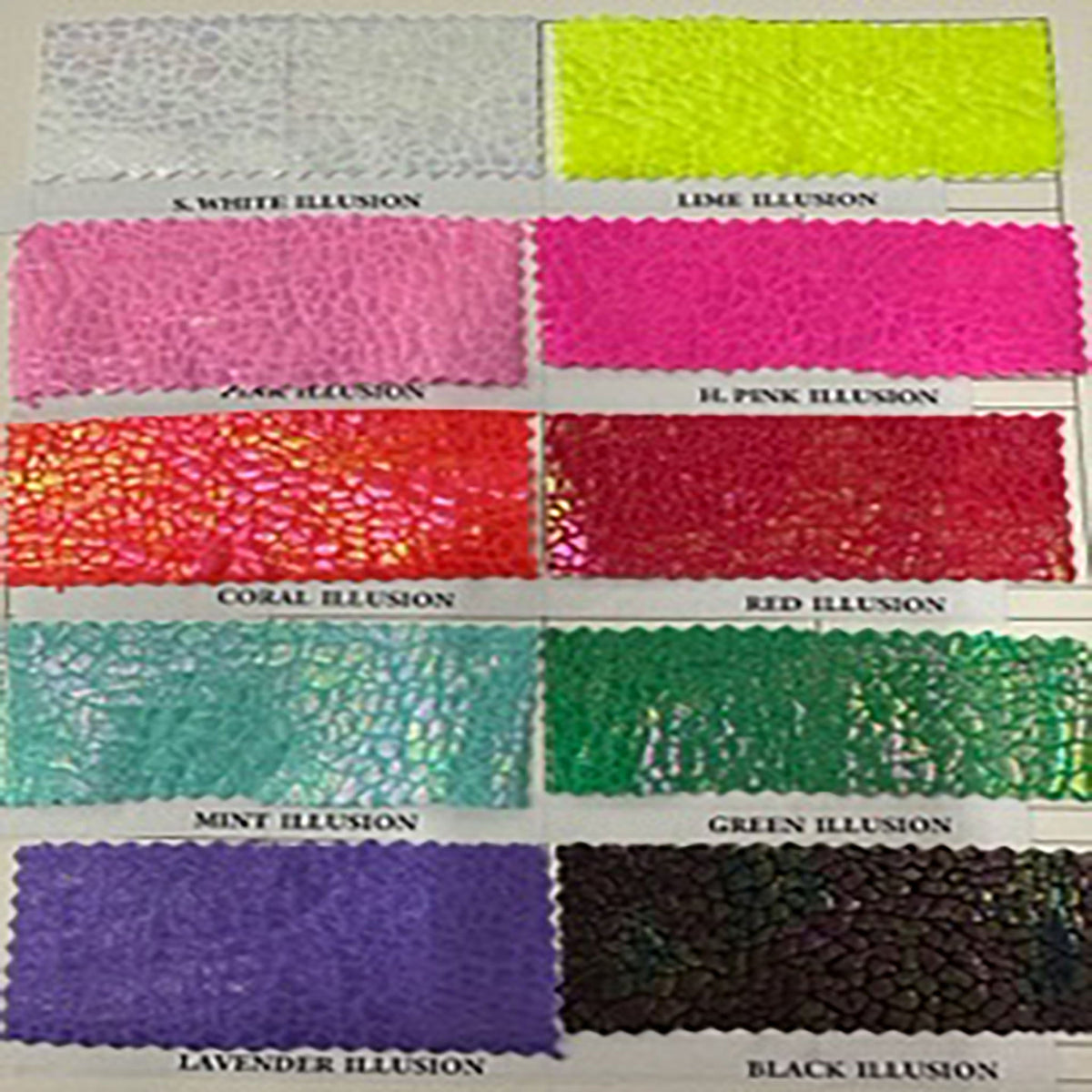 Nylon Spandex Hologram & Illusion Foil Color Card | Spandex Palace