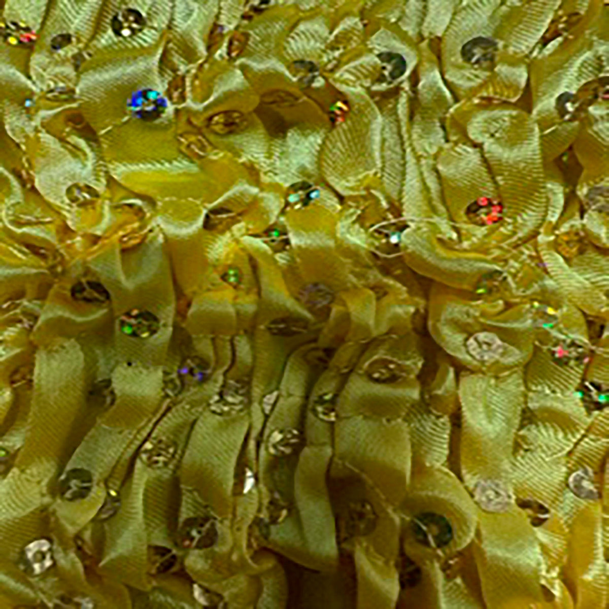 Satin Curly Sequins Poly Mechanical Stretch Fabric | Spandex Palace