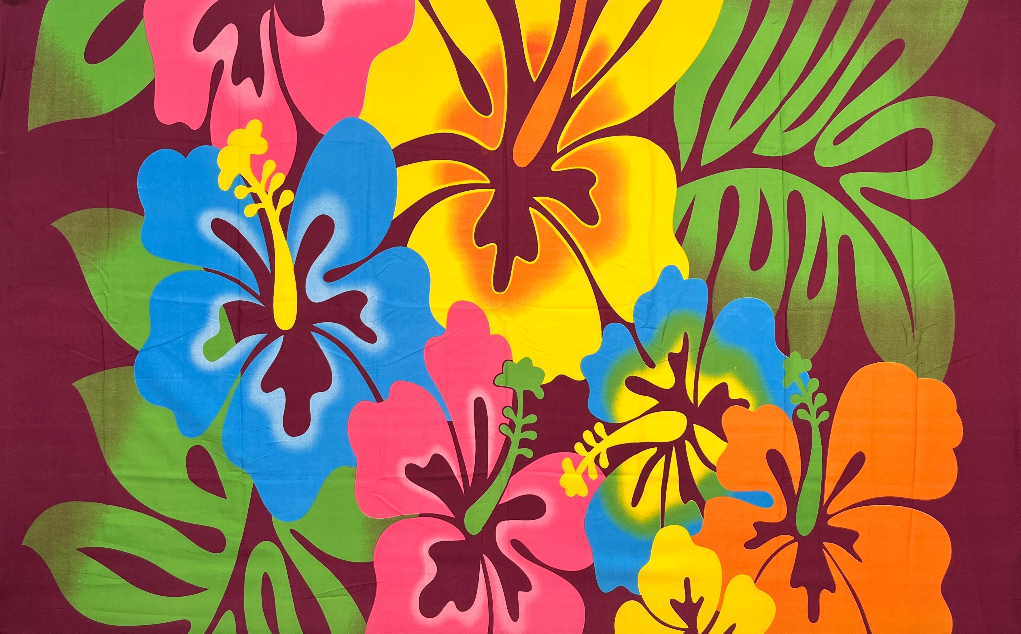 Hibiscus Airbrush Flower Sarong | Islands Fabric