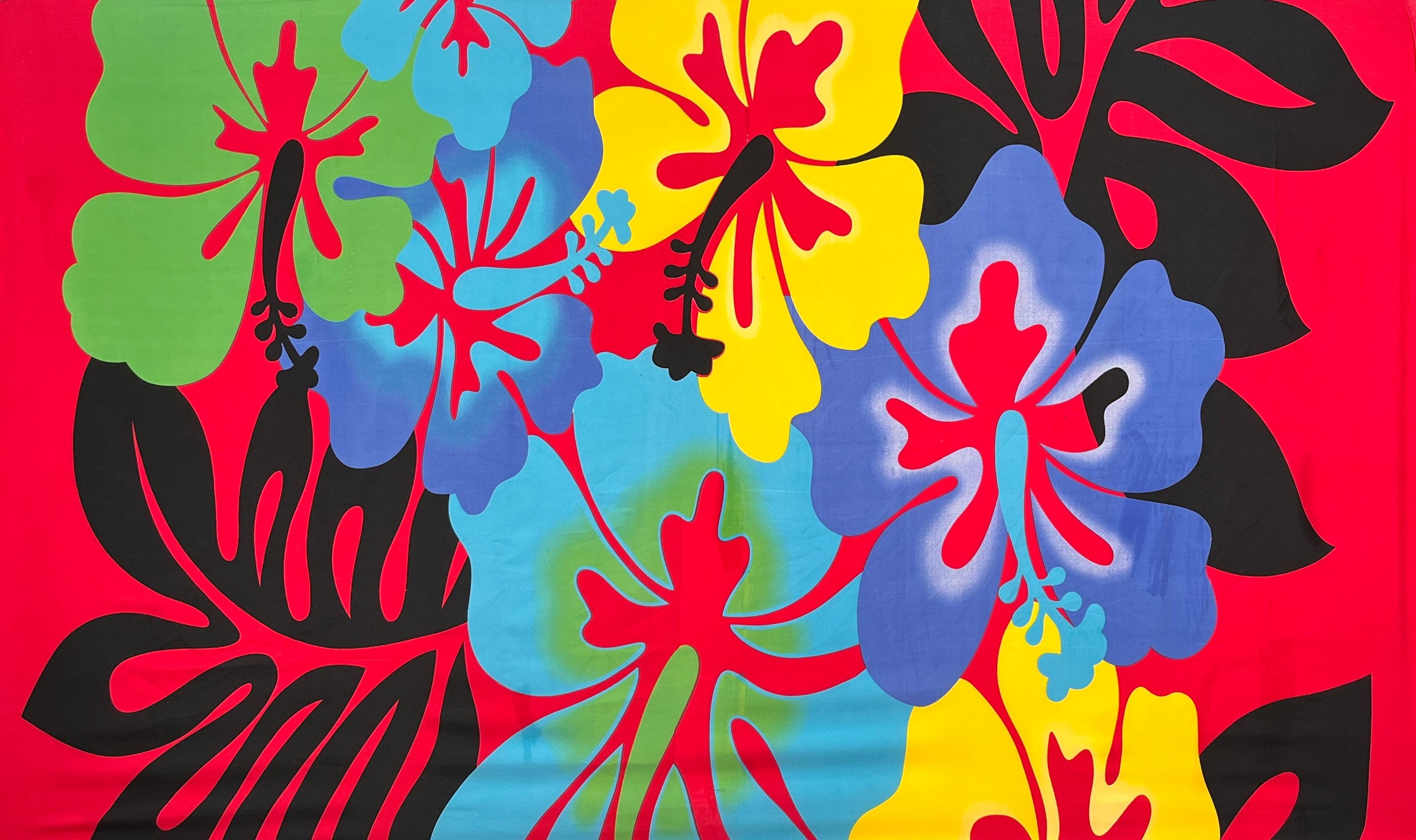 Hibiscus Airbrush Flower Sarong | Islands Fabric
