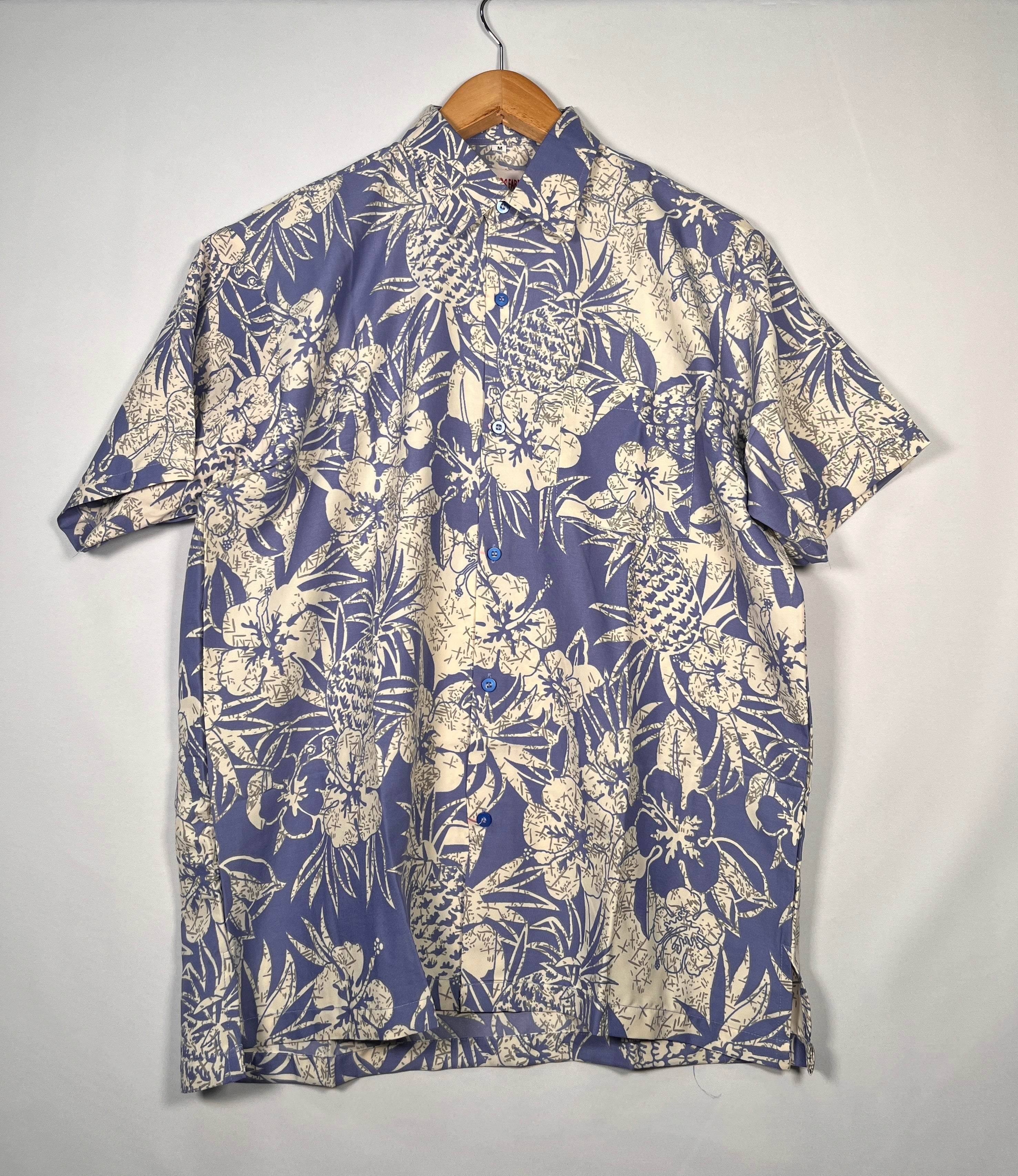Pineapple Hibiscus Hawaiian Cotton Shirt | Islands Fabric