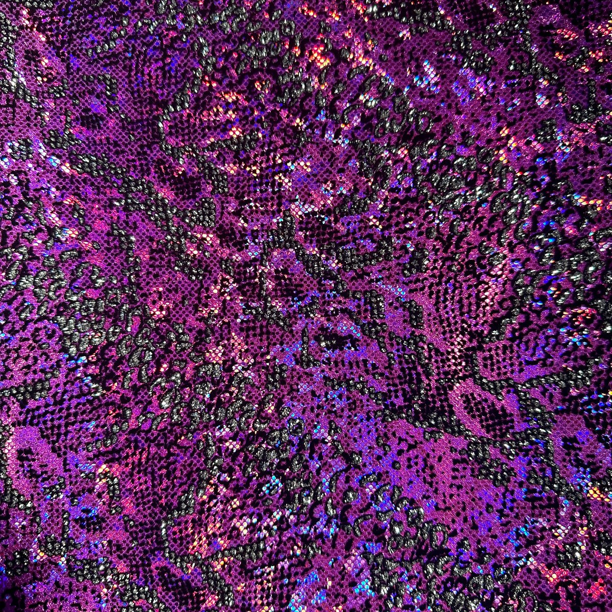 Snake Shimmering Flocked Glitter Nylon Flex Fabric | Spandex Palace