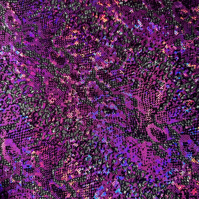 Snake Shimmering Flocked Glitter Nylon Flex Fabric | Spandex Palace