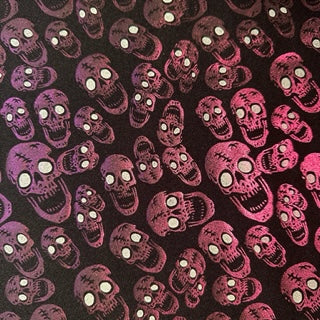 4-Way Skull Double Foil Print Stretch Nylon Fabric | Spandex Palace
