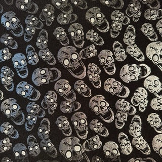 4-Way Skull Double Foil Print Stretch Nylon Fabric | Spandex Palace