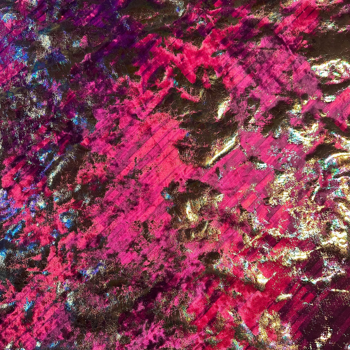 4-Way Oil Slick Velvet Flex Polyester Spandex Fabric | Spandex Palace
