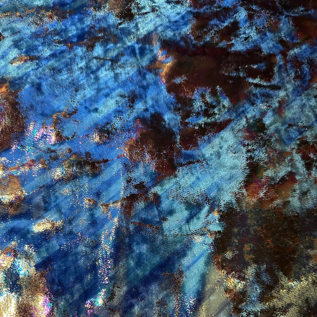 4-Way Oil Slick Velvet Flex Polyester Spandex Fabric | Spandex Palace