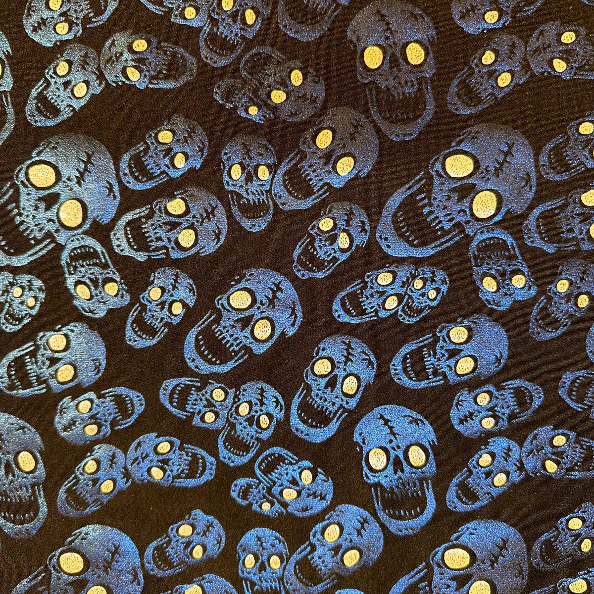 4-Way Skull Double Foil Print Stretch Nylon Fabric | Spandex Palace