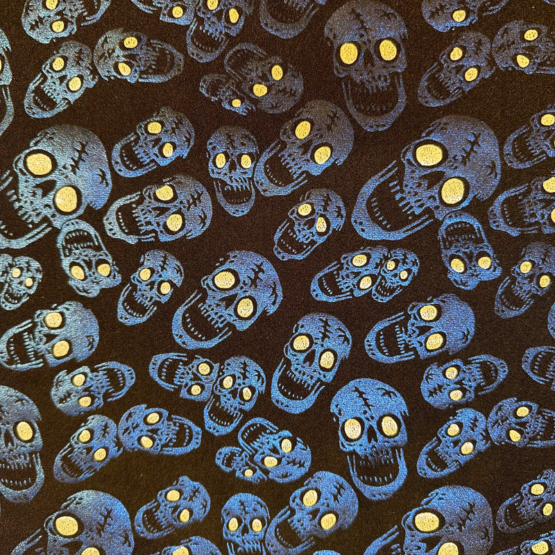 4-Way Skull Double Foil Print Stretch Nylon Fabric | Spandex Palace
