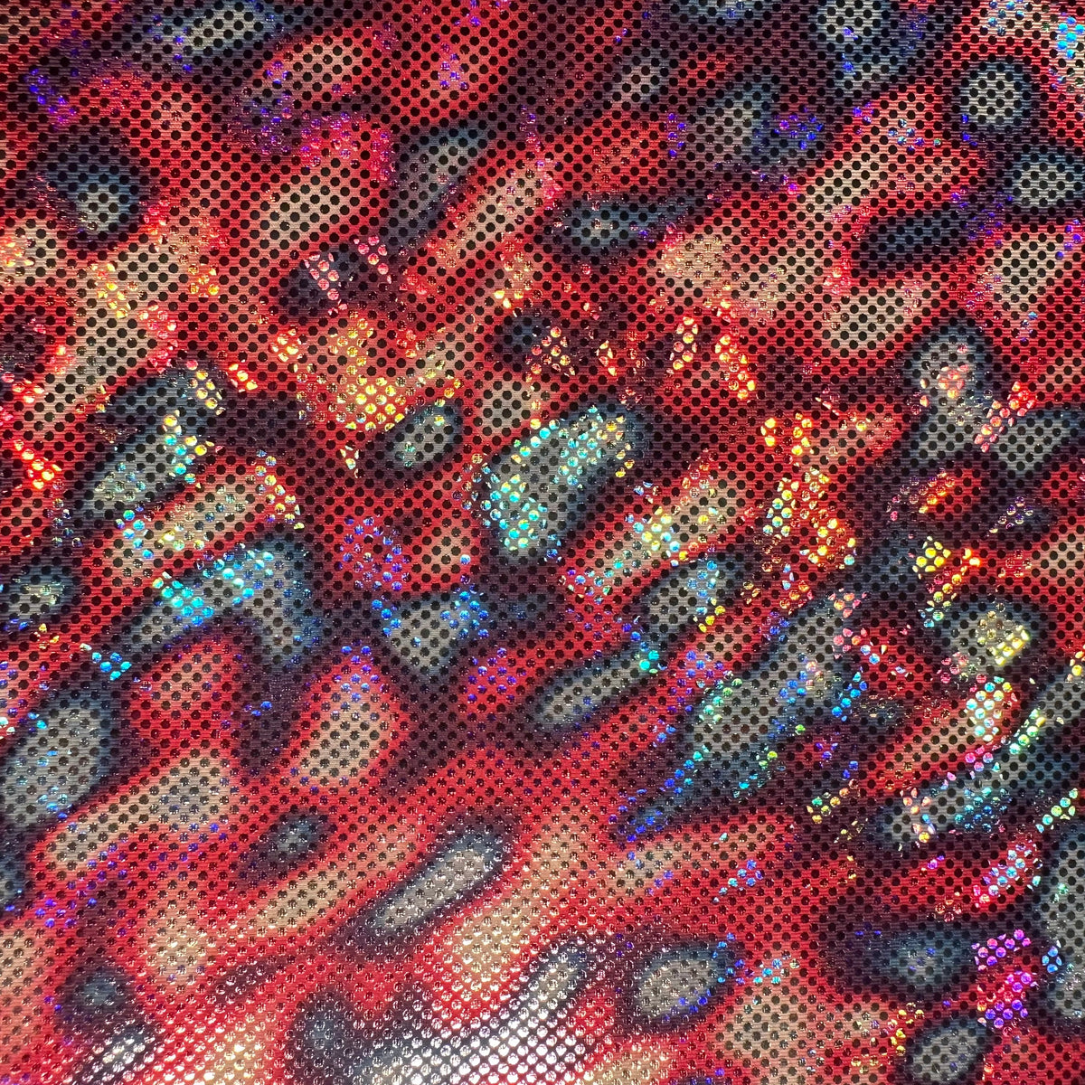 Molten Lava Holo Foil Polyester Spandex Flex Fabric | Spandex Palace