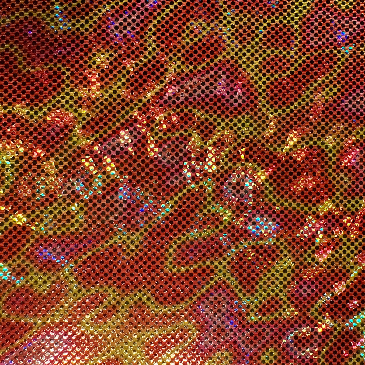 Molten Lava Holo Foil Polyester Spandex Flex Fabric | Spandex Palace